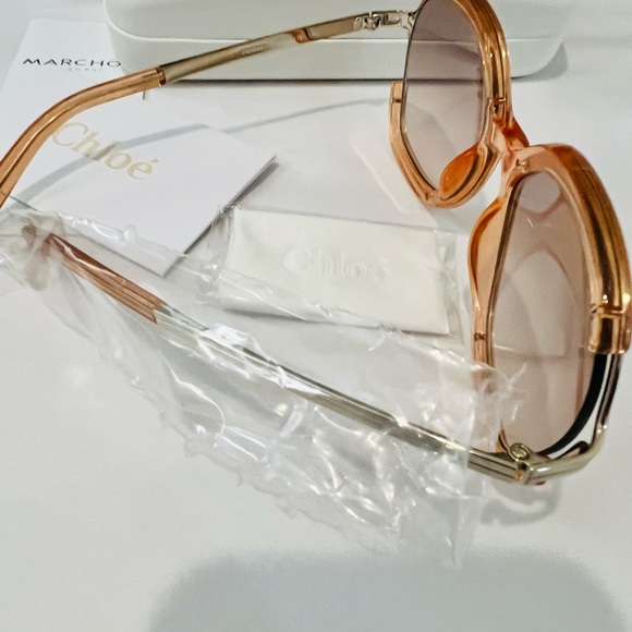 **SOLD**** CHLOE CE689S light burnt/peach shaded LENSES SUNGLASSES 54-19-135 - Picture 6 of 8